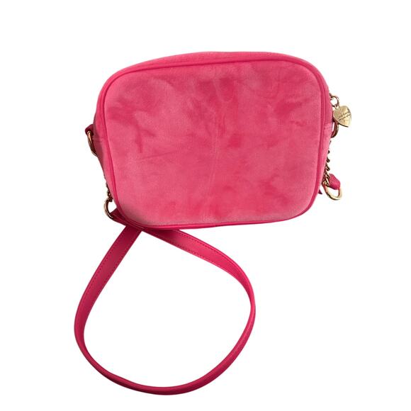 JUICY COUTURE Pink Flash HERITAGE Embroidered VELOUR Crossbody BAG - Picture 5 of 7